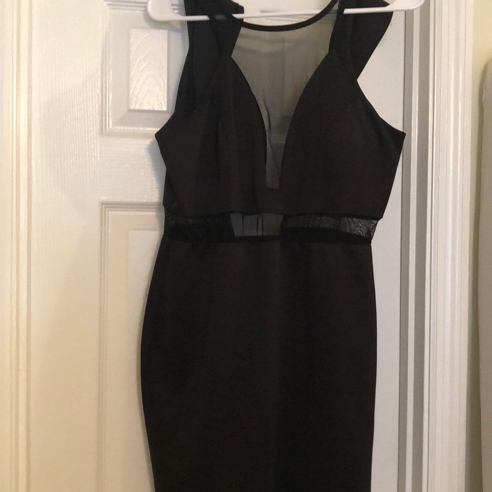 Black mid length dress